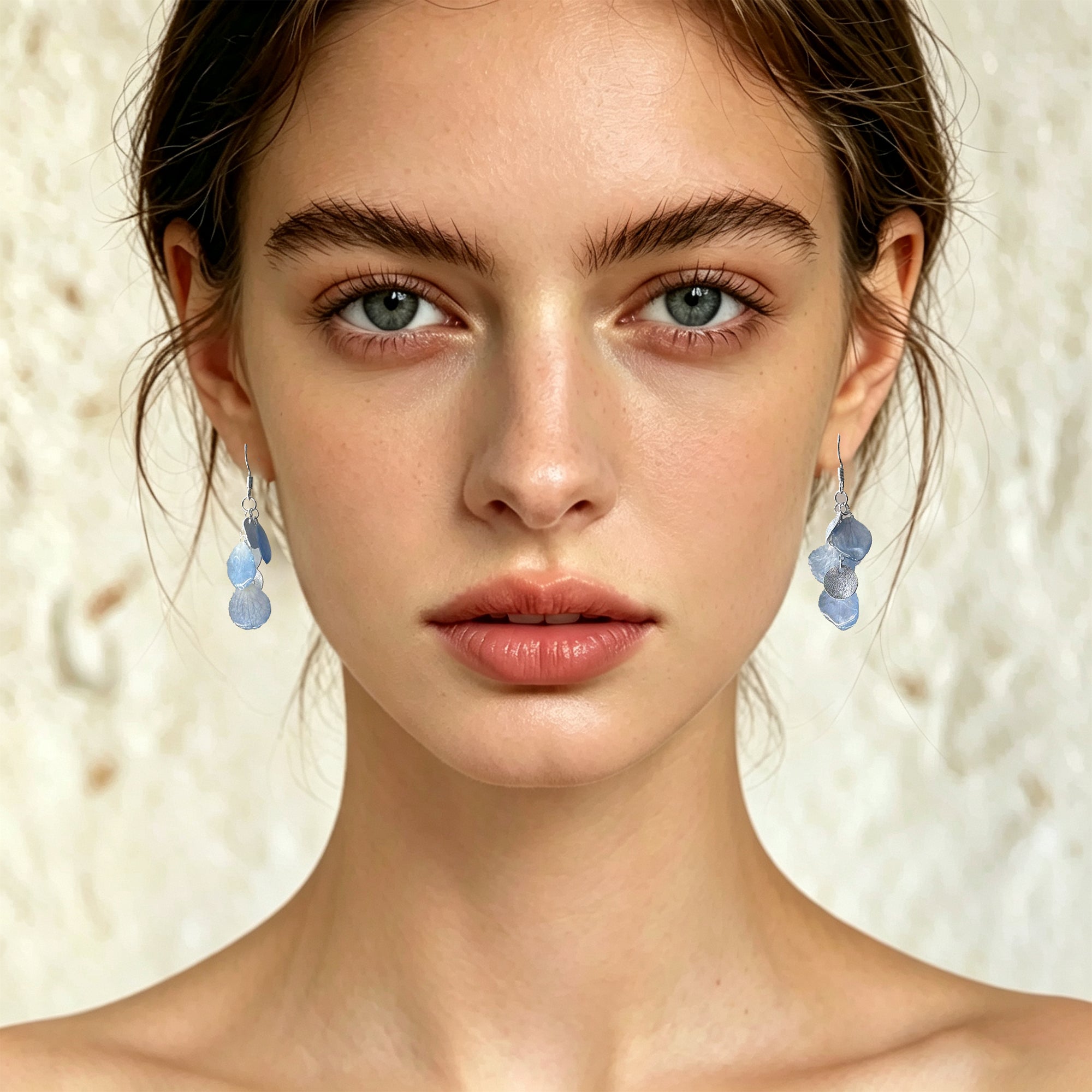 Silver-plated finial fringed earrings
