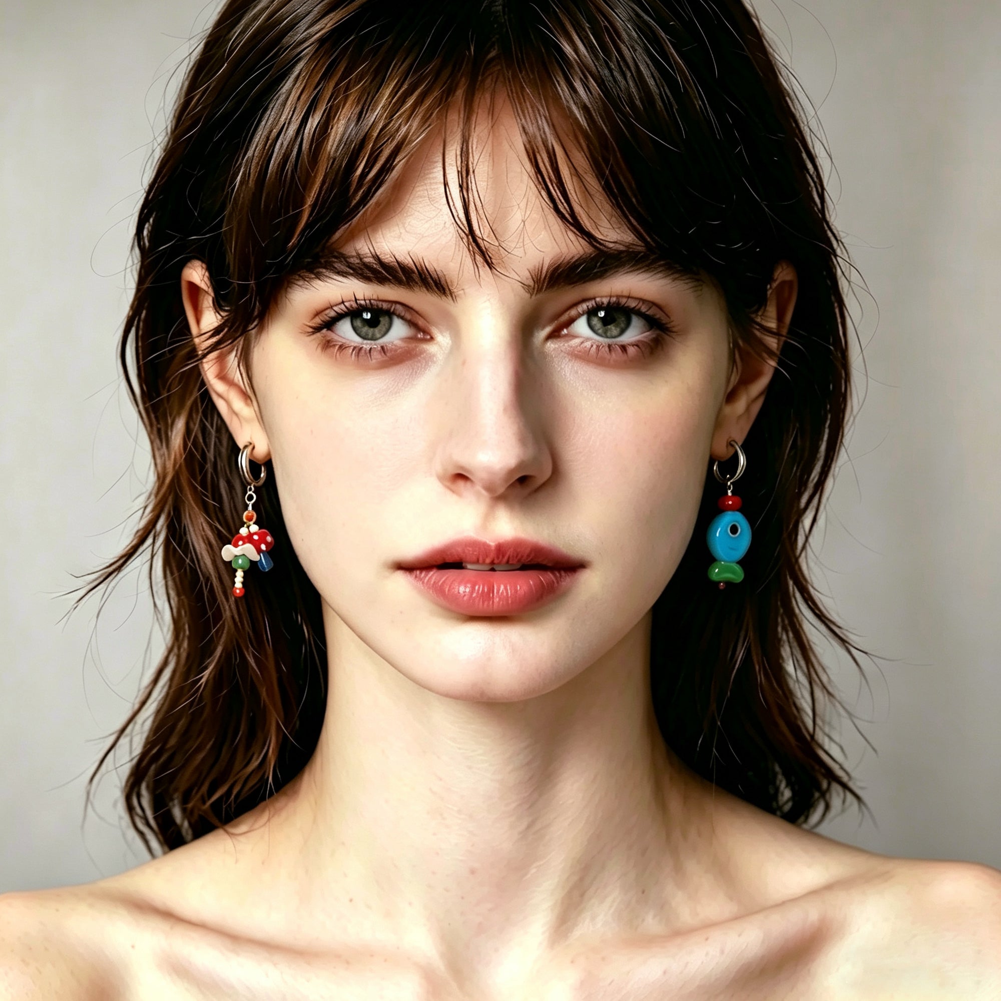 Vintage Playful Color Block Hoop Earrings