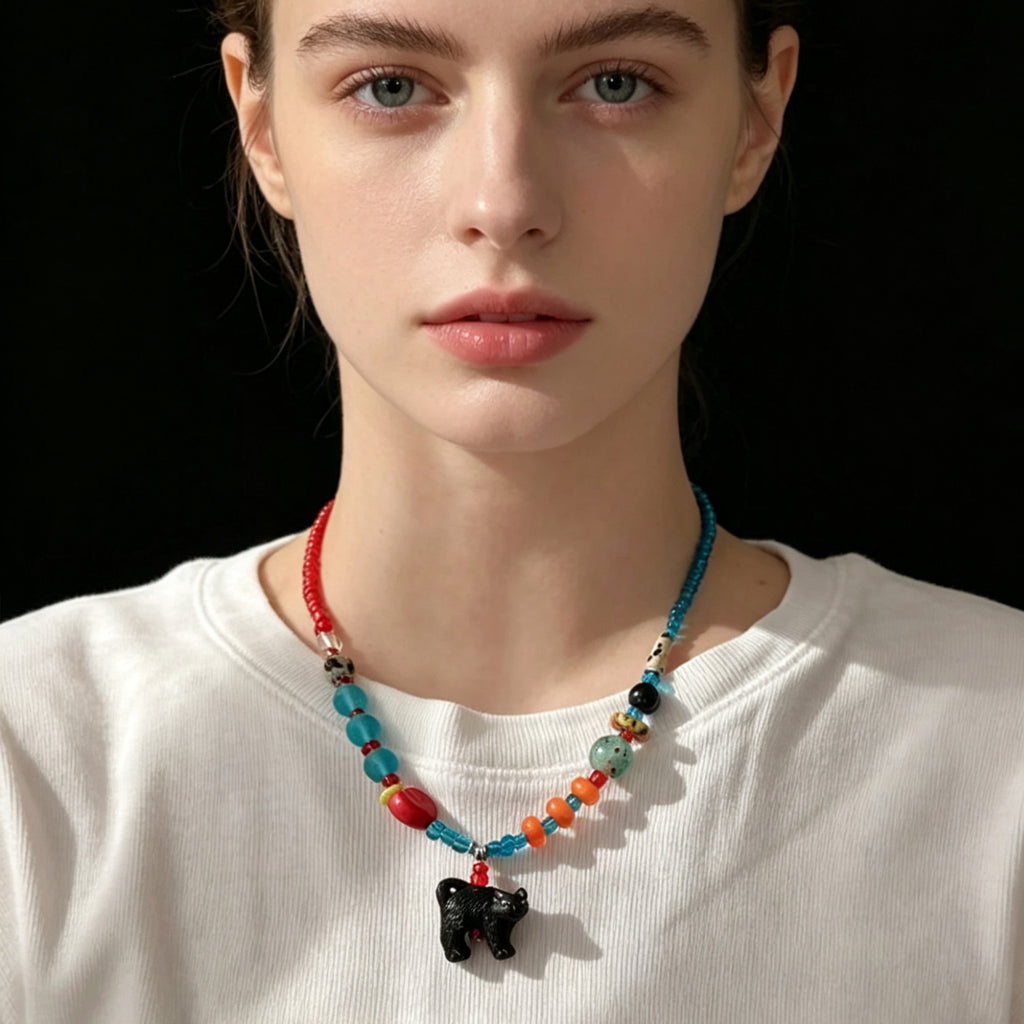 Bright Neon Candy Color Resin Pendant Necklace