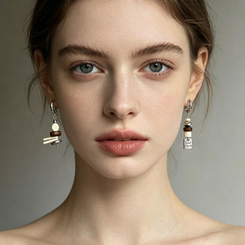 Artistic versatile irregular bead stud earrings