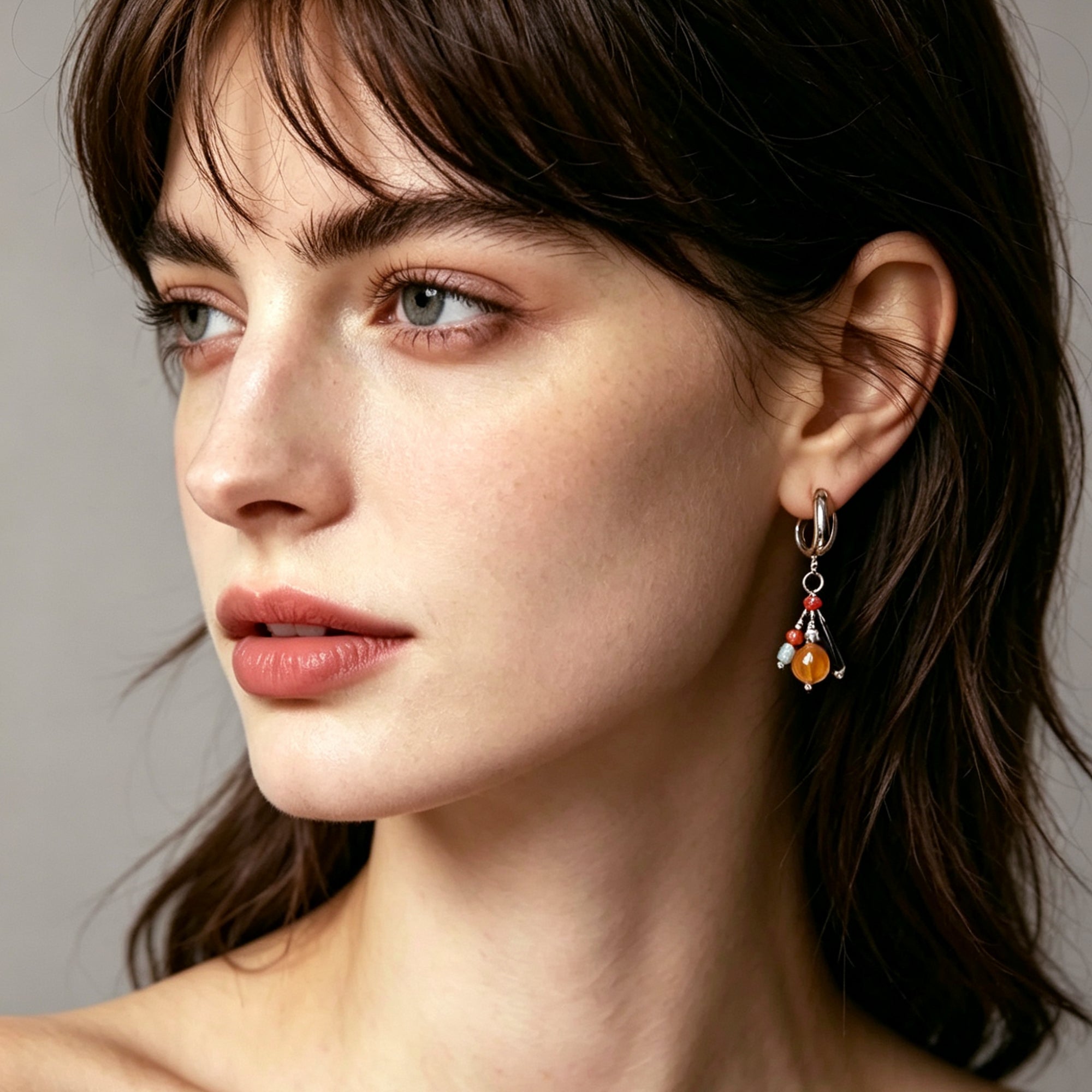 Cartoon retro jelly asymmetrical earrings