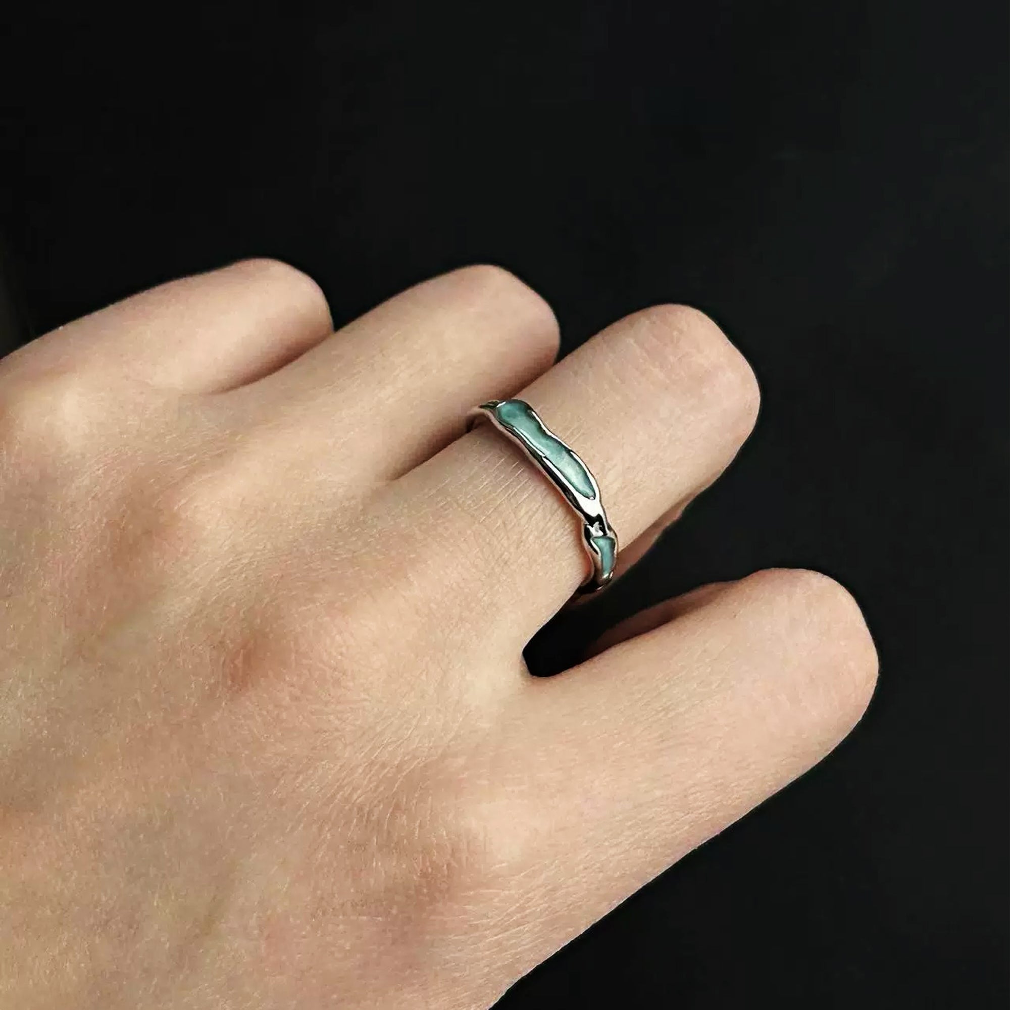Blue Wave Sterling Silver Ring