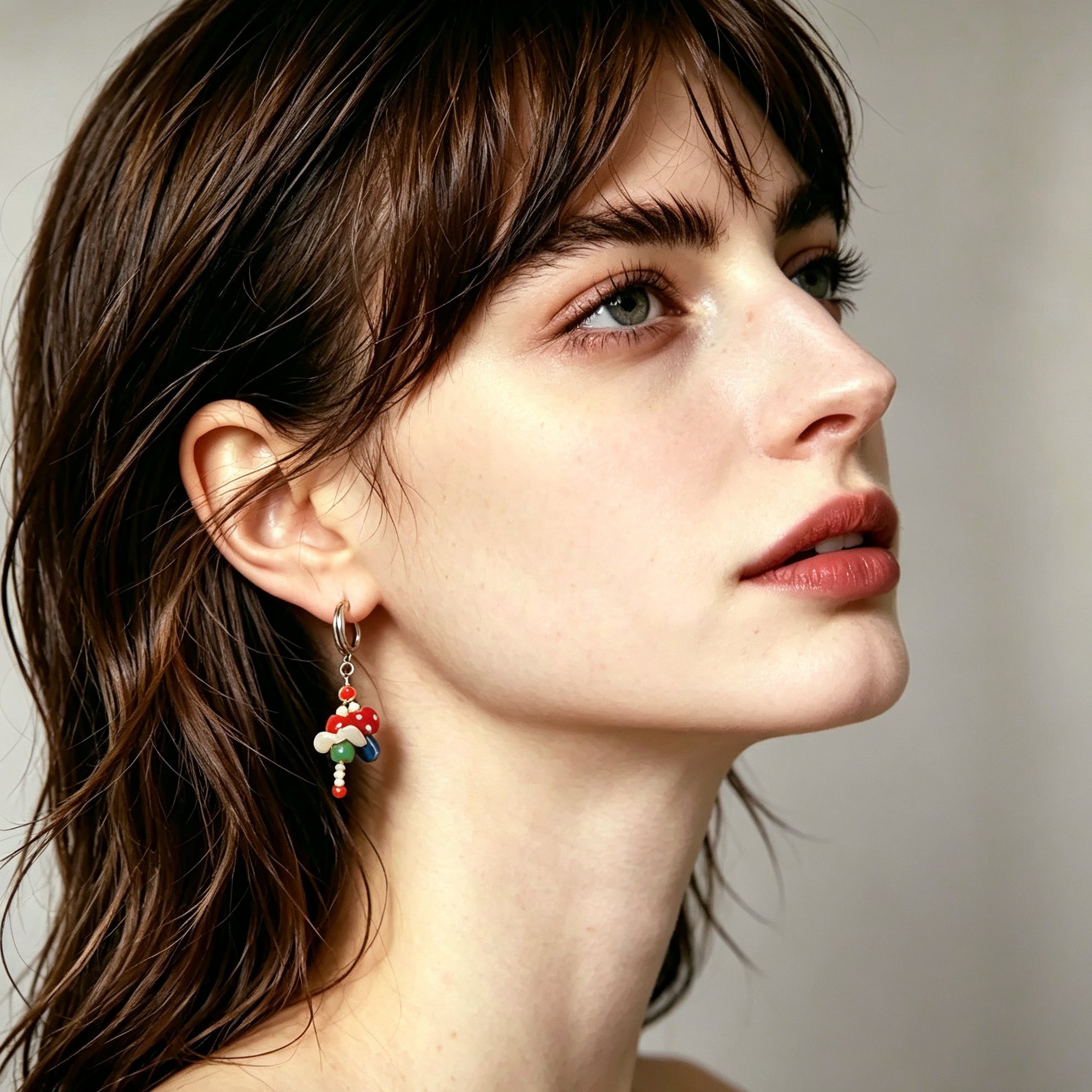 Vintage Playful Color Block Hoop Earrings