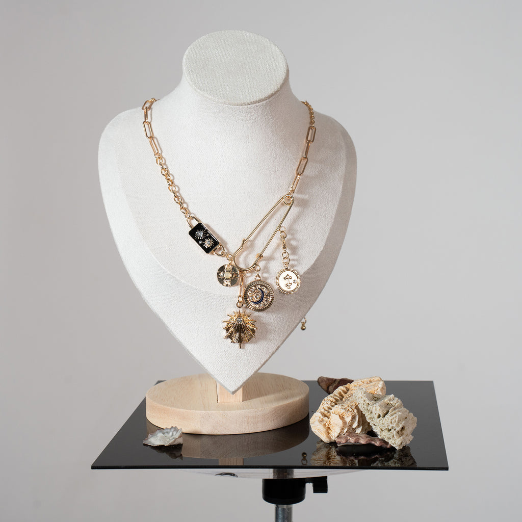 Retro Solar System Golden Beach Necklace