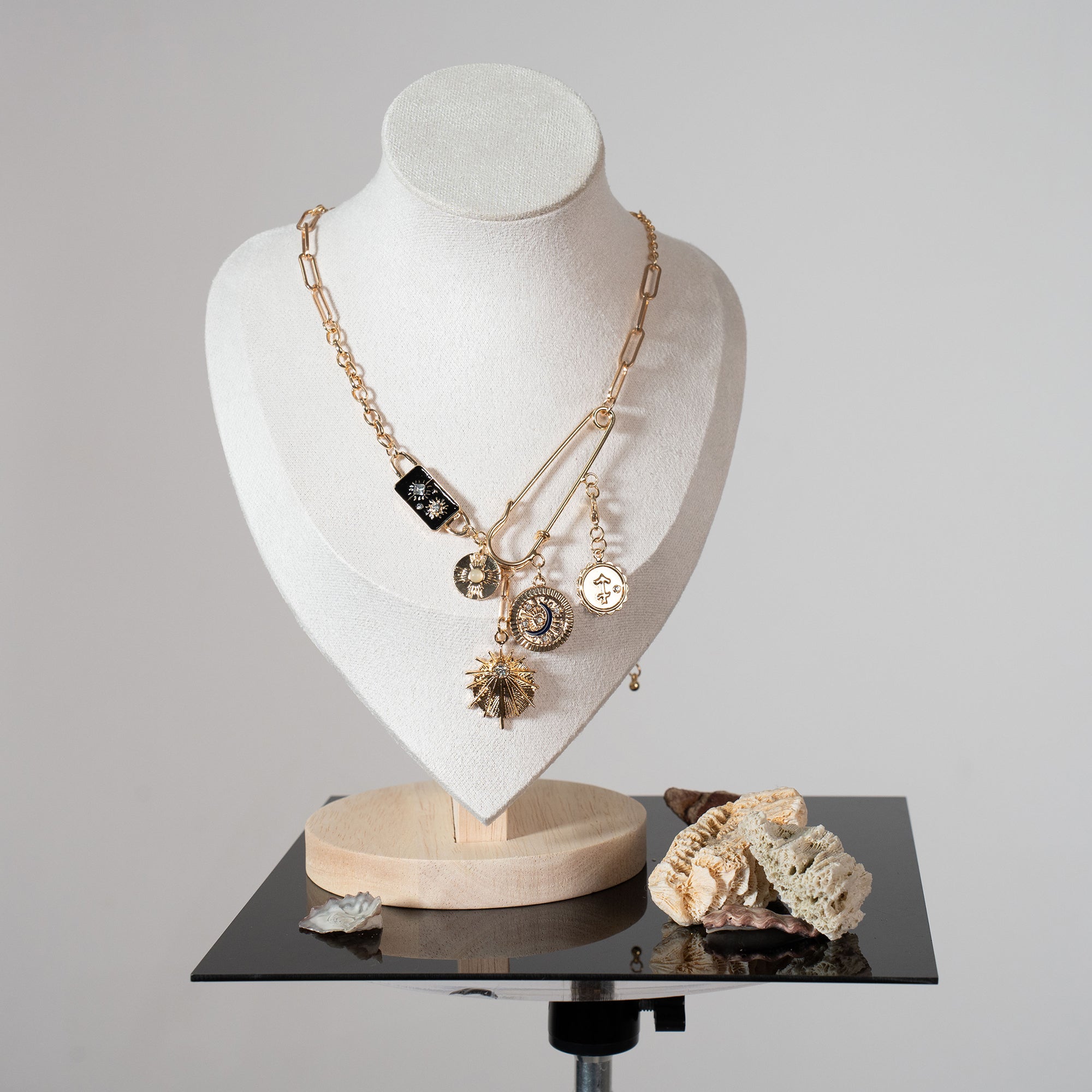 Retro Solar System Golden Beach Necklace