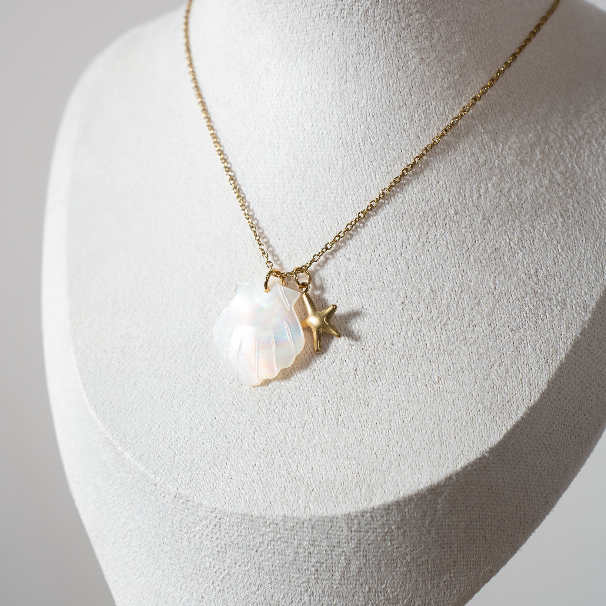 Summer Seashell Beach Gathering Pendant Necklace