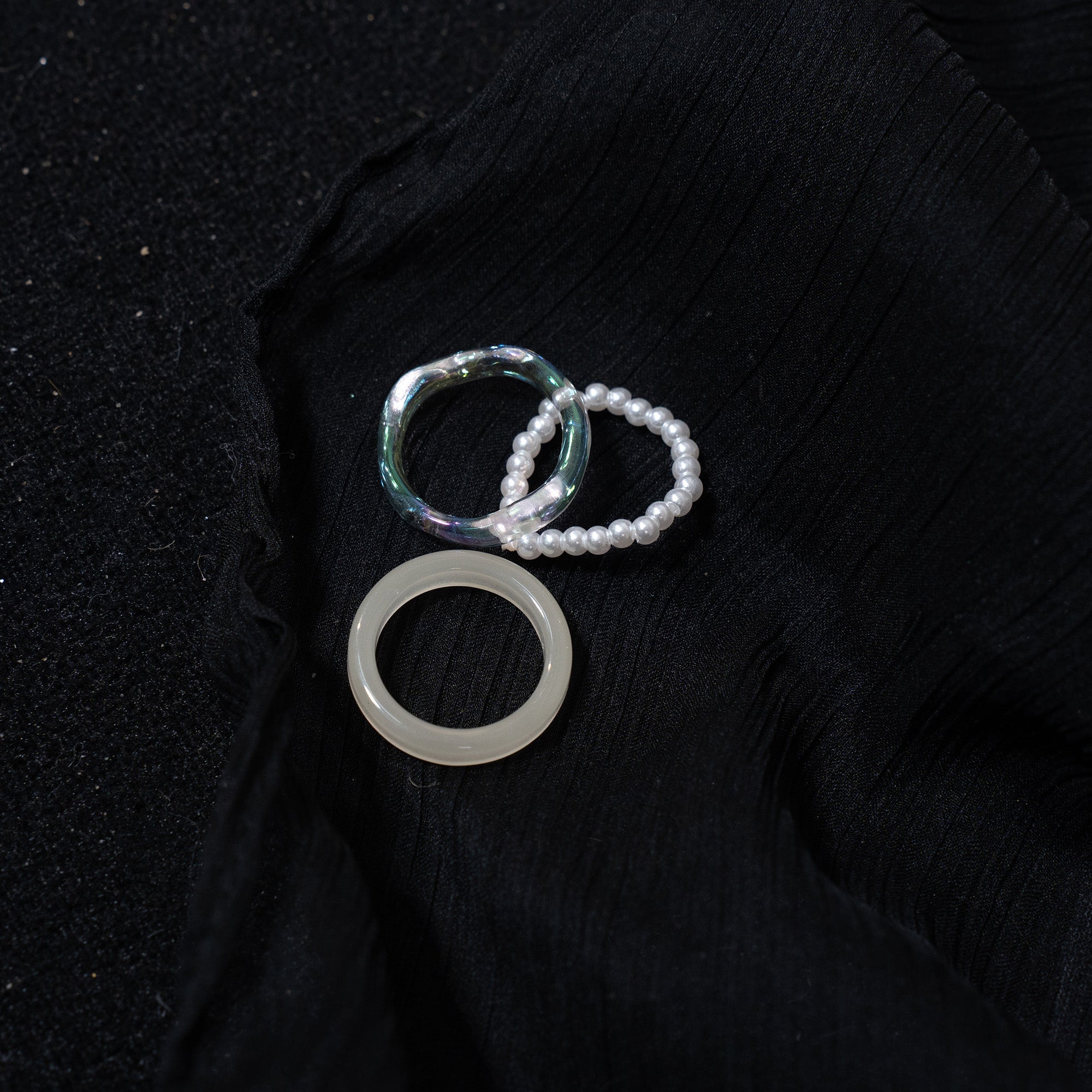 Lightweight Colorful Resin Chunky Ring Stacking Set