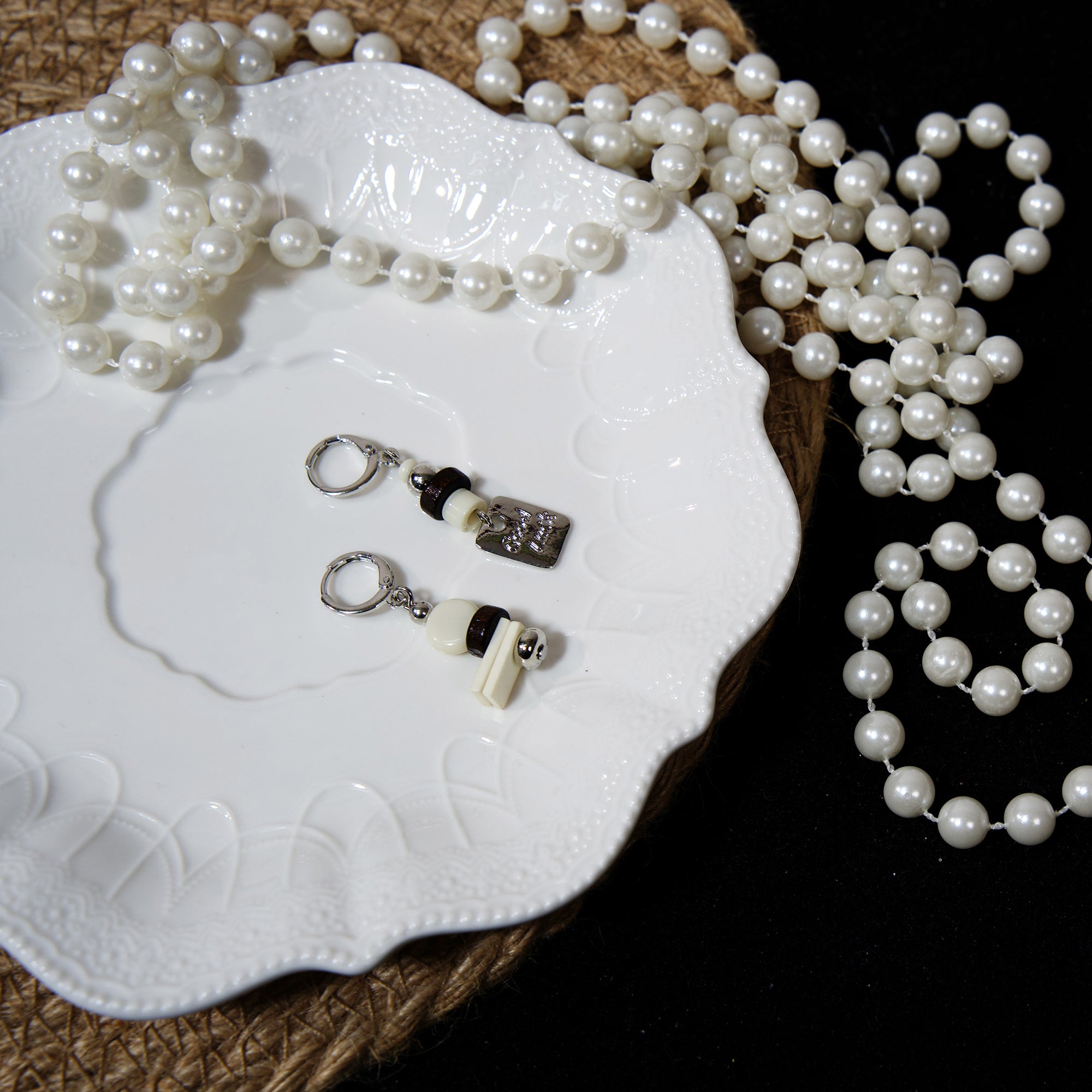 Artistic versatile irregular bead stud earrings