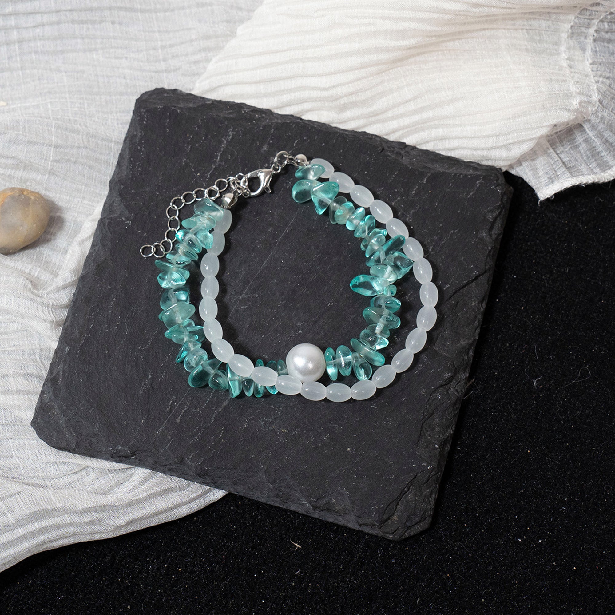Mixed Irregular Pearl Stacking Beaded Bracelet