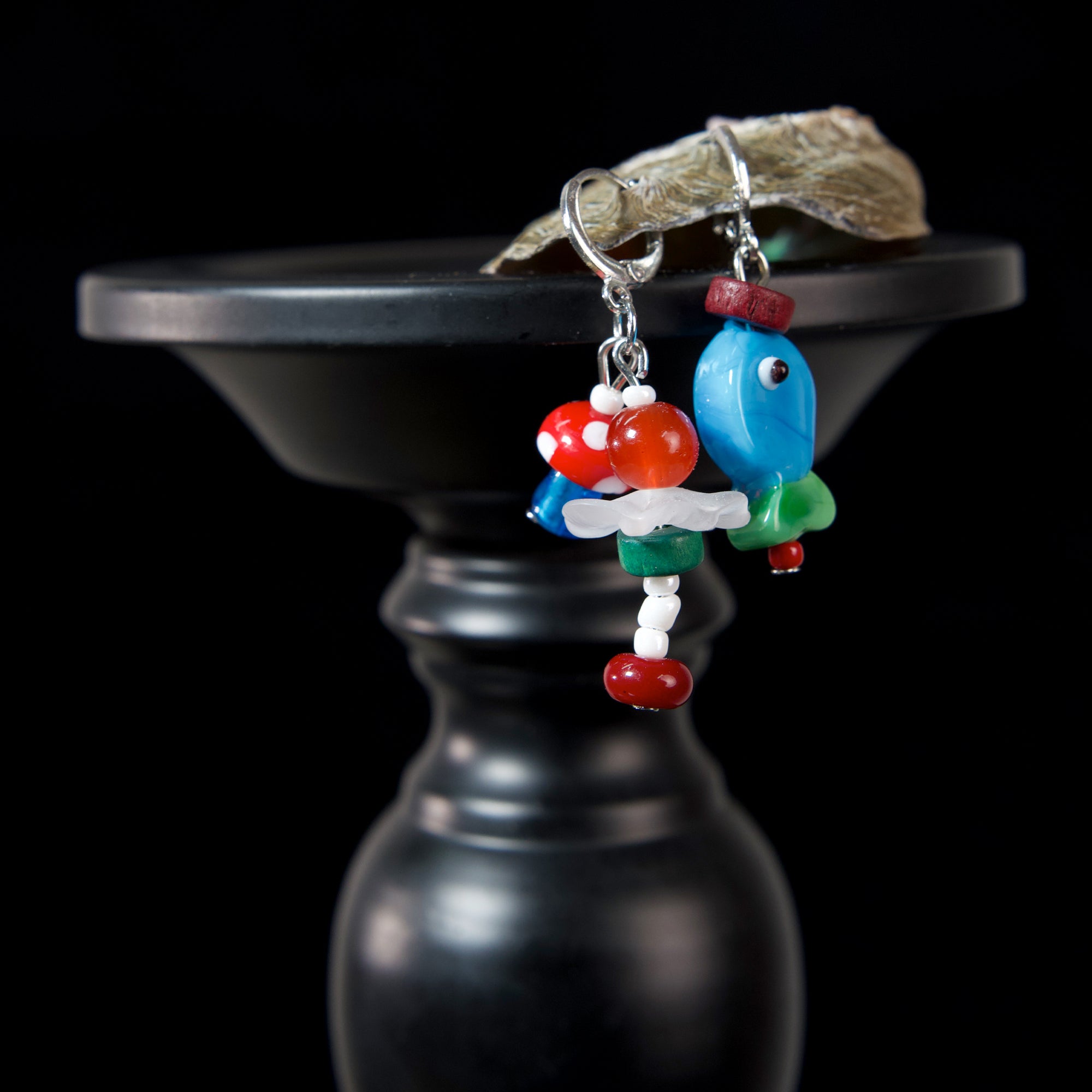 Vintage Playful Color Block Hoop Earrings