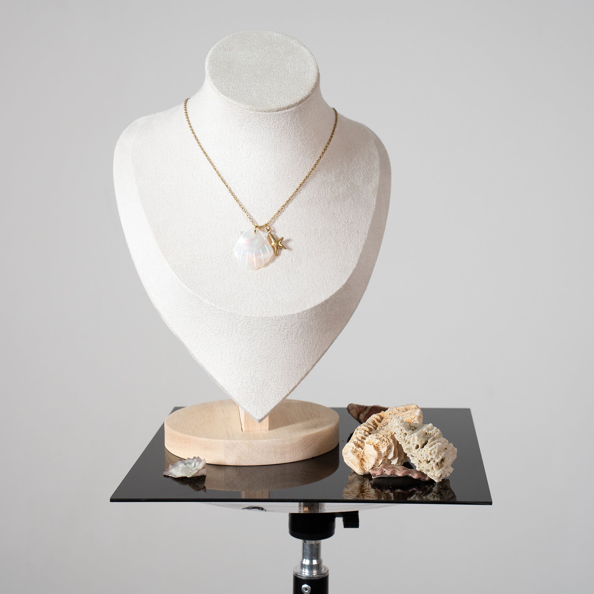 Summer Seashell Beach Gathering Pendant Necklace