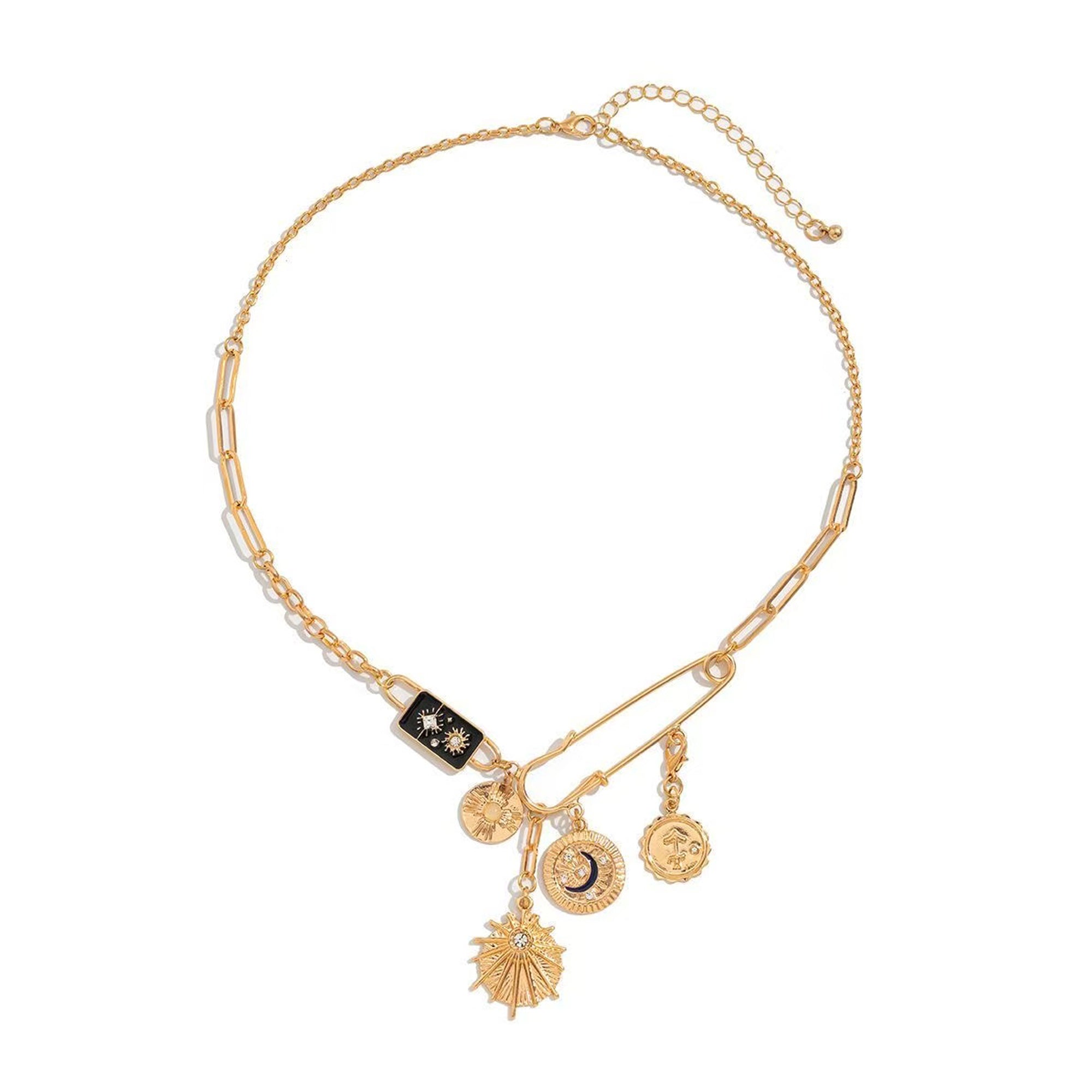 Retro Solar System Golden Beach Necklace