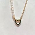 Asymmetric Half Pearl Half Cable Chain Necklace