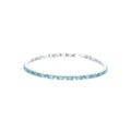 Blue Handmade Crystal & Cubic Zirconia Square Claw Chain Bracelet