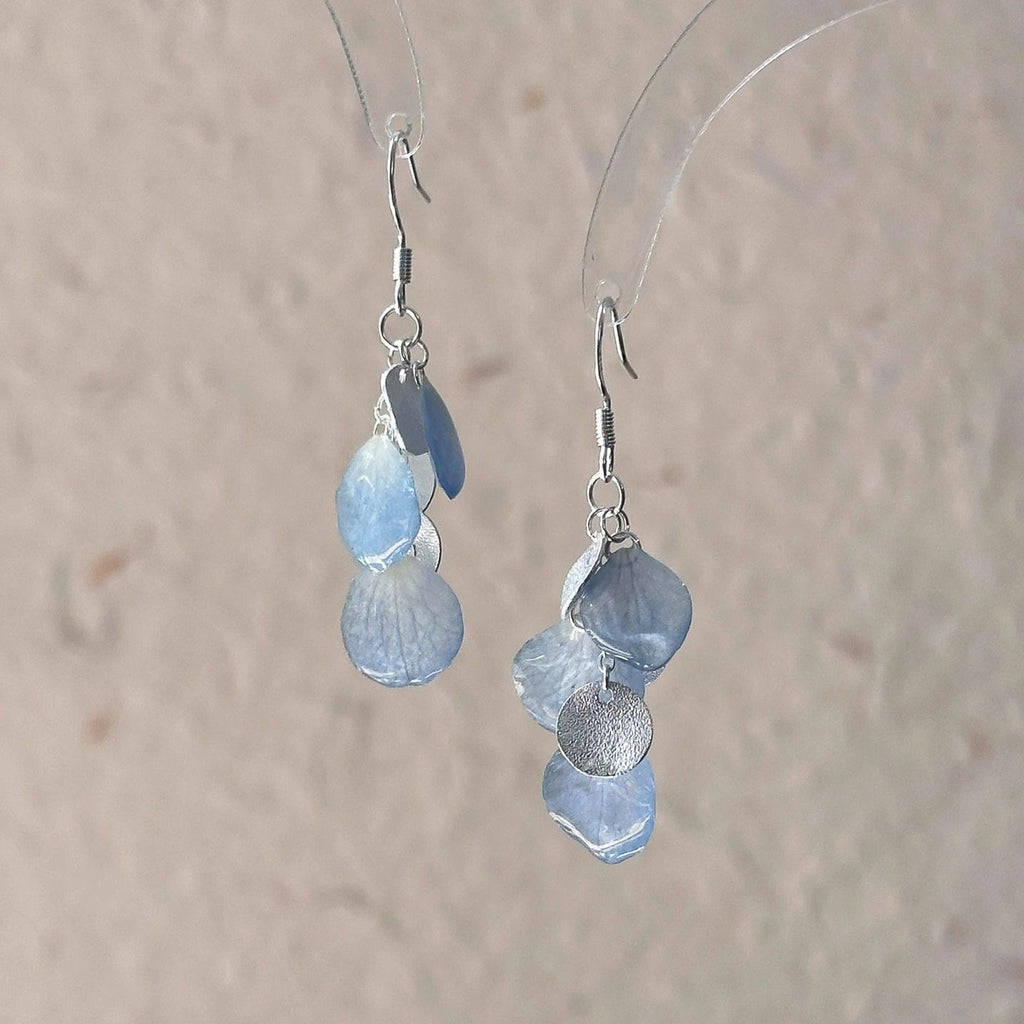 Silver-plated finial fringed earrings