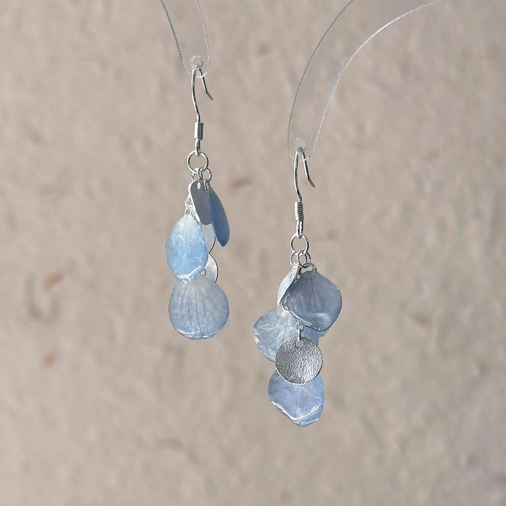 Silver-plated finial fringed earrings