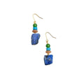 Mixed natural stone bead drop earrings