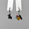 Cartoon retro jelly asymmetrical earrings
