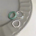 Lightweight Colorful Resin Chunky Ring Stacking Set