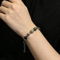 Green Natural Stone & Titanium Steel Mixed Material Bracelet