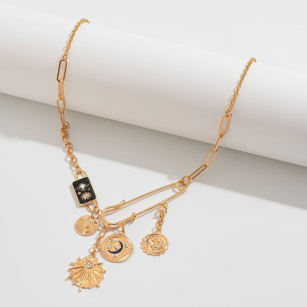 Retro Solar System Golden Beach Necklace