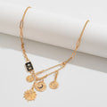 Retro Solar System Golden Beach Necklace